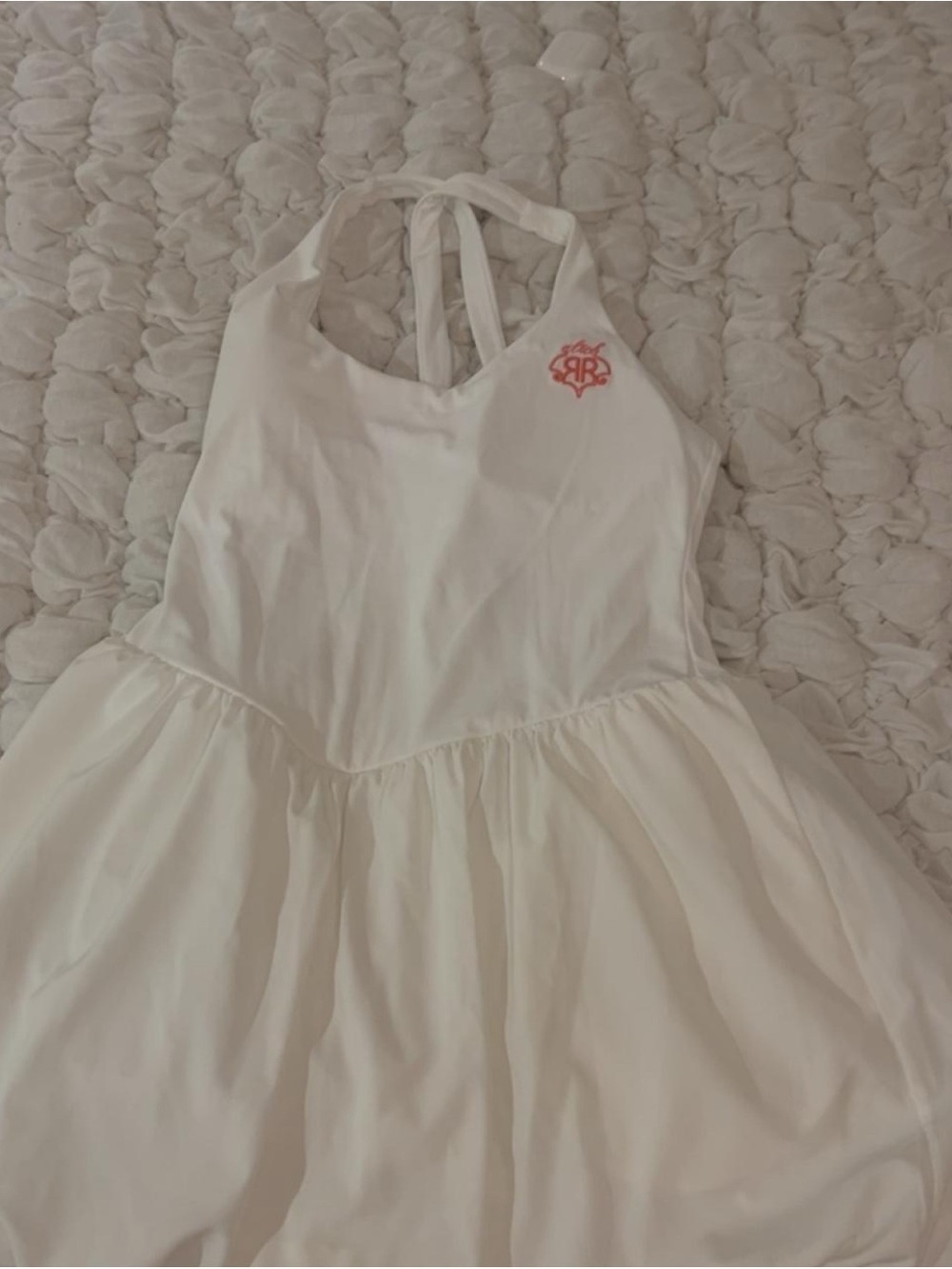Roller Rabbit White Halter Dress with Pink Logo
